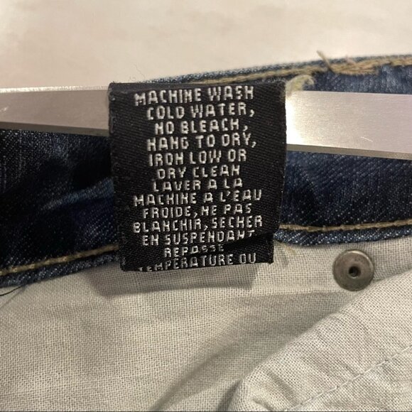 Vintage Y2K Denim Mini Skirt Sz L Blue Jean Distressed 13/14 Trendy - Picture 7 of 9